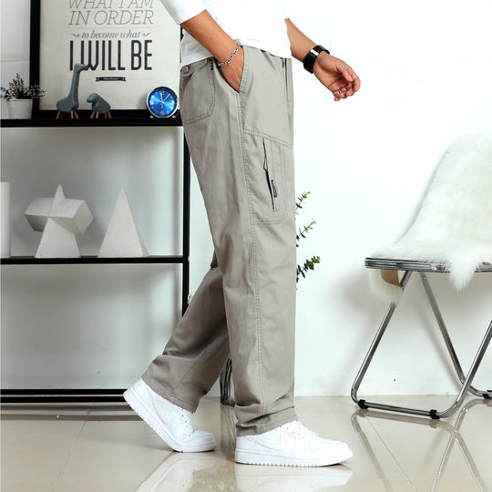 Herren Weite Cargohose im Utility‑Stil mit seitlicher Reißverschlusstasche und ergonomischen Nähten Shop Nory