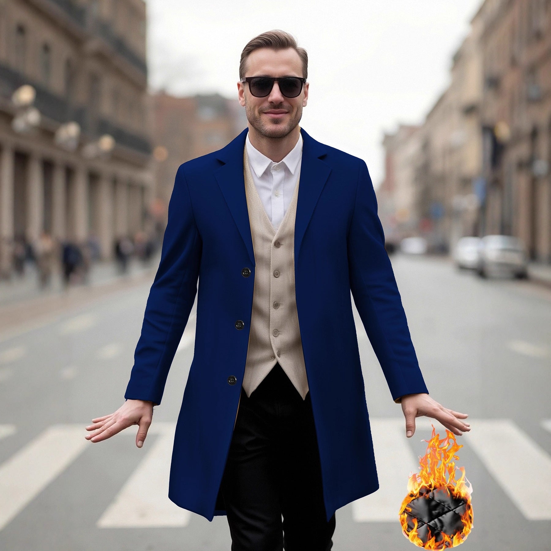 Herren eleganter Langmantel mit modernem Schnitt und optimalem Tragekomfort