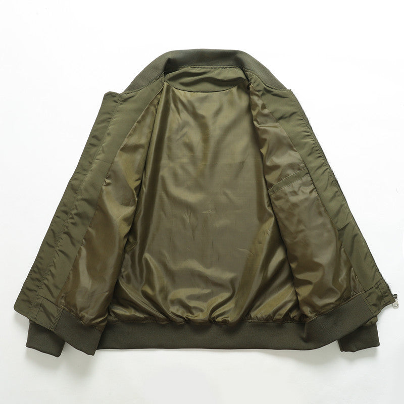 Herren Leichter urbaner Bomber mit Stehkragen, Reißverschluss-Ärmeltasche und Rippbündchen Shop Nory