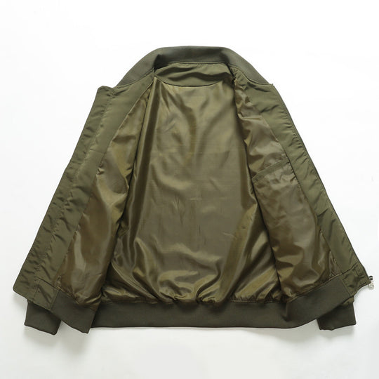 Herren Leichter urbaner Bomber mit Stehkragen, Reißverschluss-Ärmeltasche und Rippbündchen Shop Nory