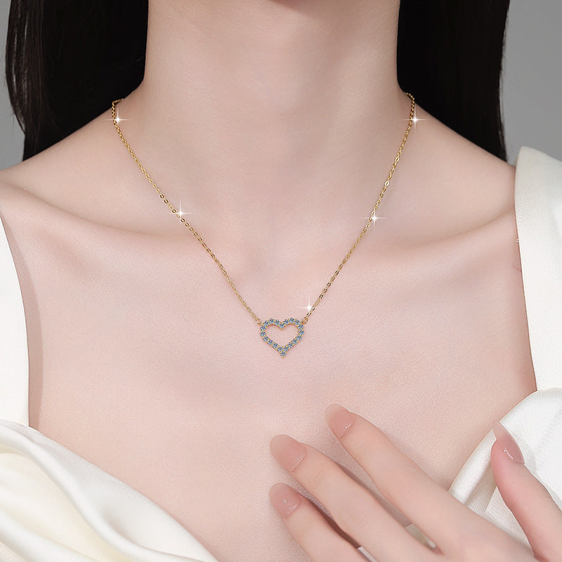 Damen Halskette mit herzförmigem Anhänger aus funkelndem Zirkonia Shop Nory