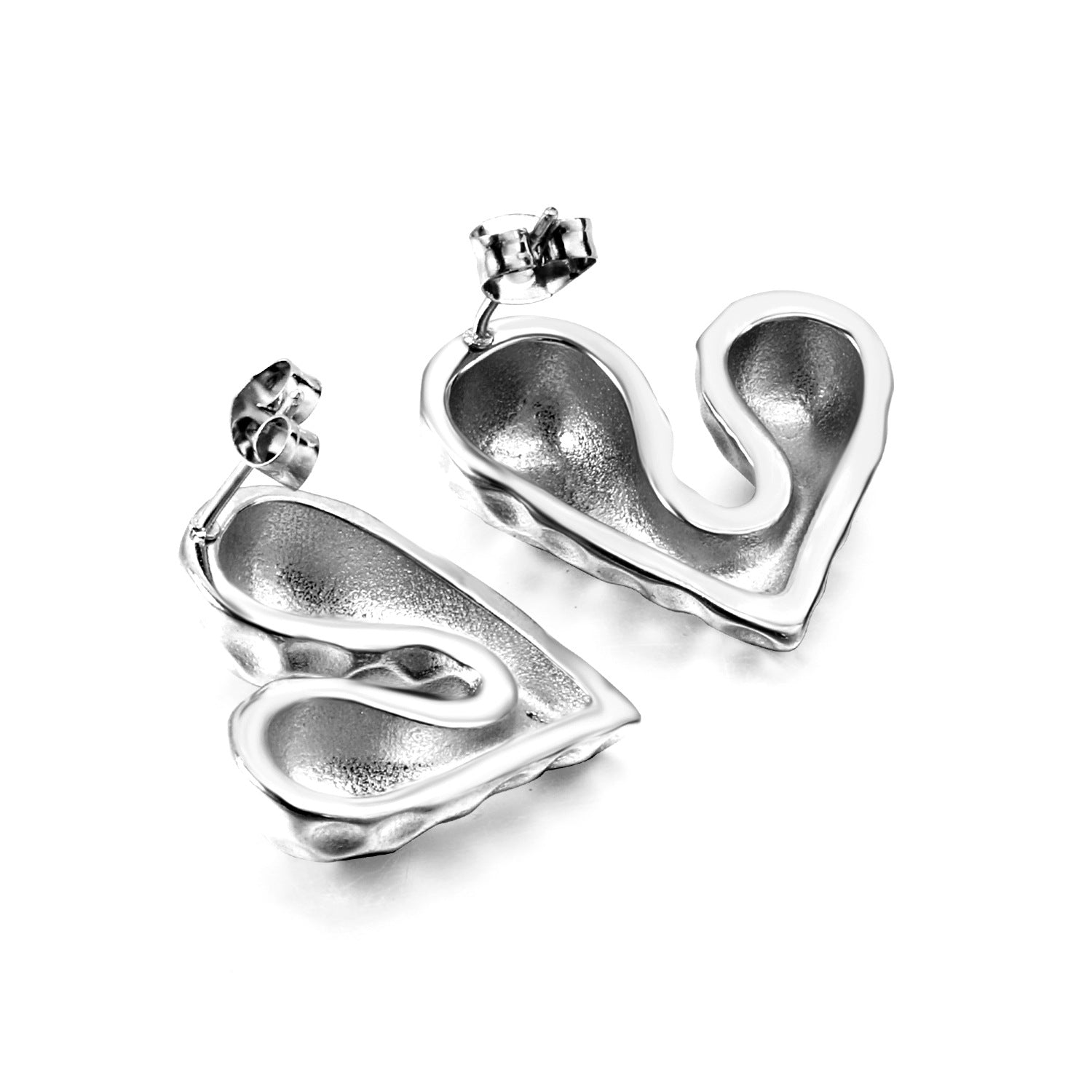 Damen Edelstahl Ohrstecker im einzigartigen Herzdesign Shop Nory