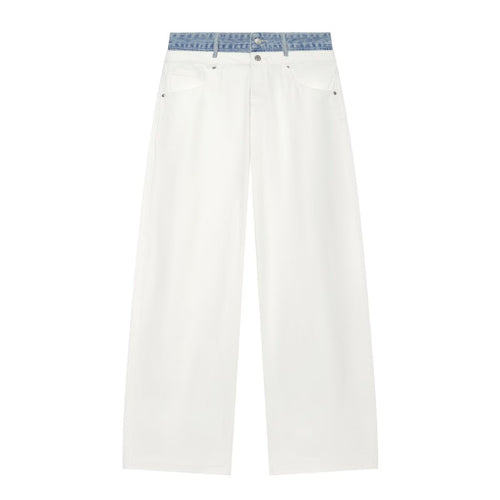 Damen High‑Waist Culotte-Jeans mit weitem Bein und kontrastierendem Jeansbund Shop Nory