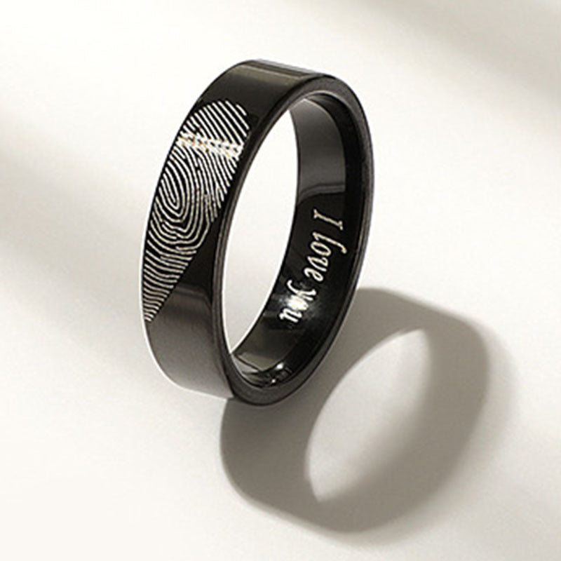 Damen Eheringe mit einzigartiger Fingerabdruckgravur und emotionaler Botschaft Shop Nory