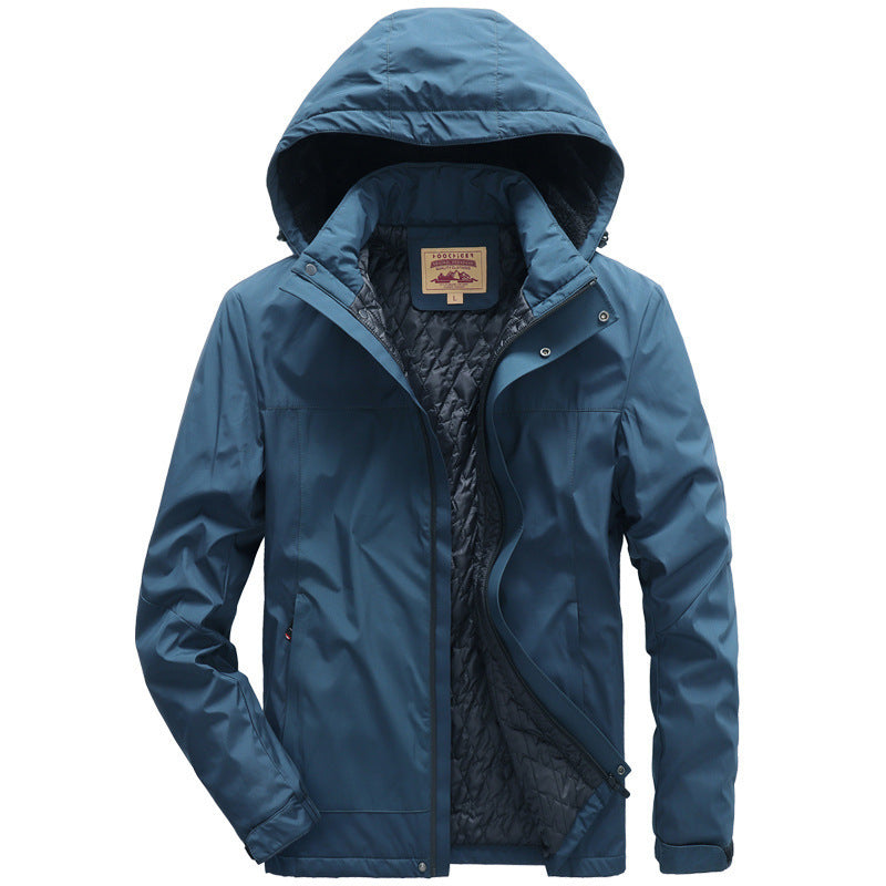 Herren wasserabweisende gesteppte Thermojacke mit verstellbarer Kapuze und winddichter Membran Shop Nory