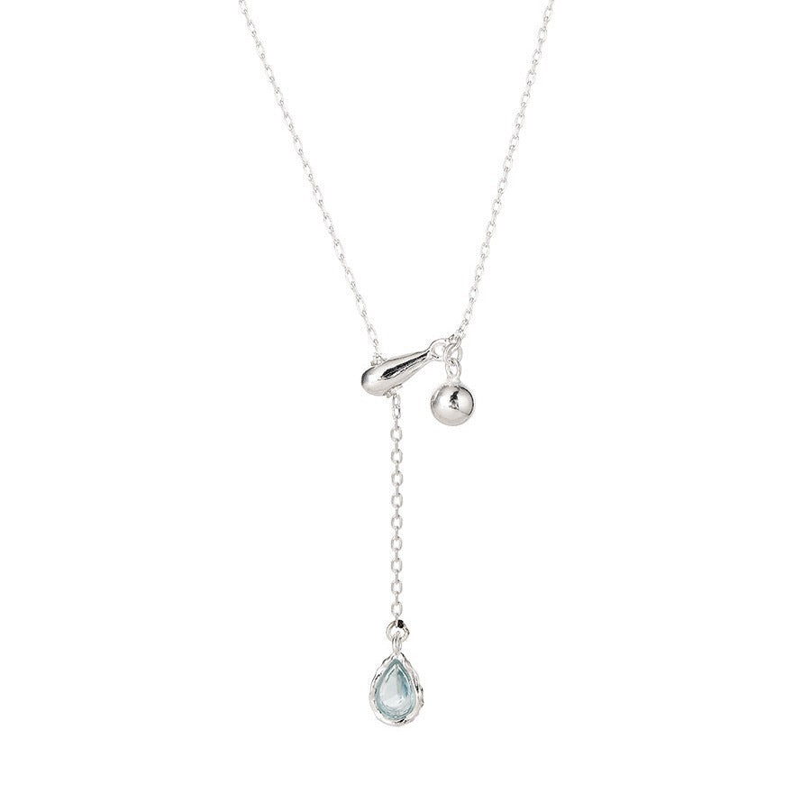 Damen Halskette mit eleganten Tropfenanhängern und funkelnden Zirkonia Shop Nory