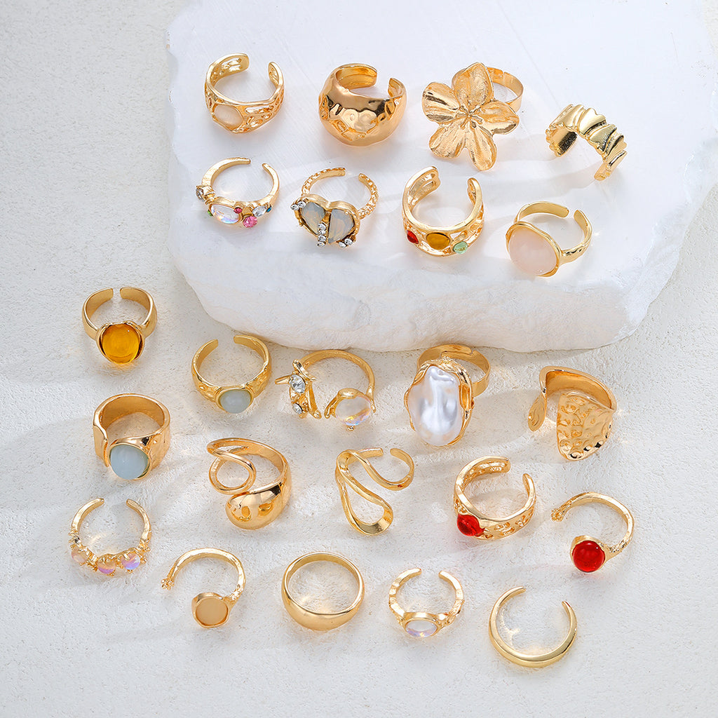 Damen Ring-Set mit kunstvollen und funkelnden Designelementen Shop Nory