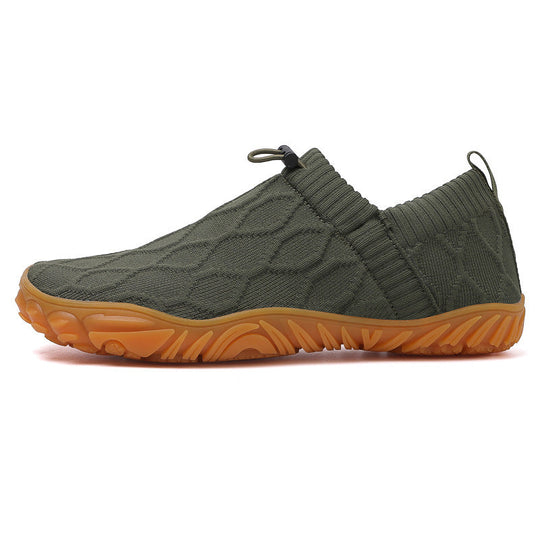 Unisex nan Hybrid-Slipper für Indoor und Outdoor mit elastischem Strickschaft, Zugstopper und profilierter Gummisohle