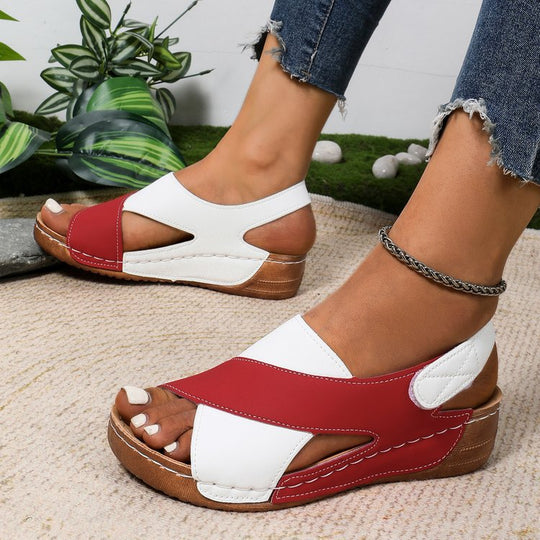 Damen Cross‑Riemen Komfort‑Sandalen mit Klettverschluss Shop Nory