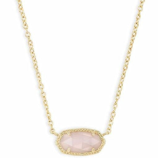 Damen Halskette mit ovalem Natursteinanhänger und zartem Kettendesign Shop Nory