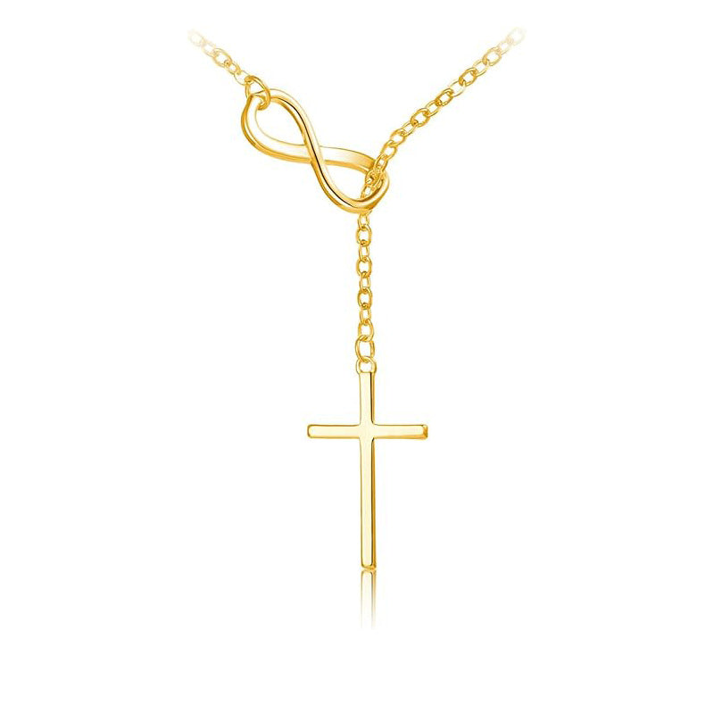 Damen Halskette mit modernem Kreuzanhänger und eleganter Gliederkette Shop Nory