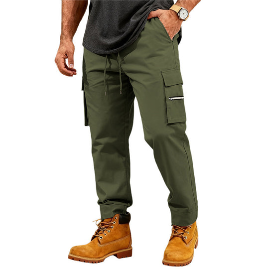 Herren Funktionale Cargo-Jogginghose mit Kordelzug, Reißverschlusstasche und Bündchen Shop Nory