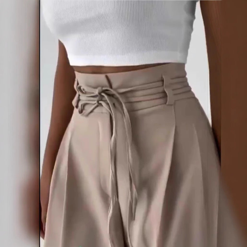 Damen Weite Hochbund-Hose mit raffinierter Drapierung