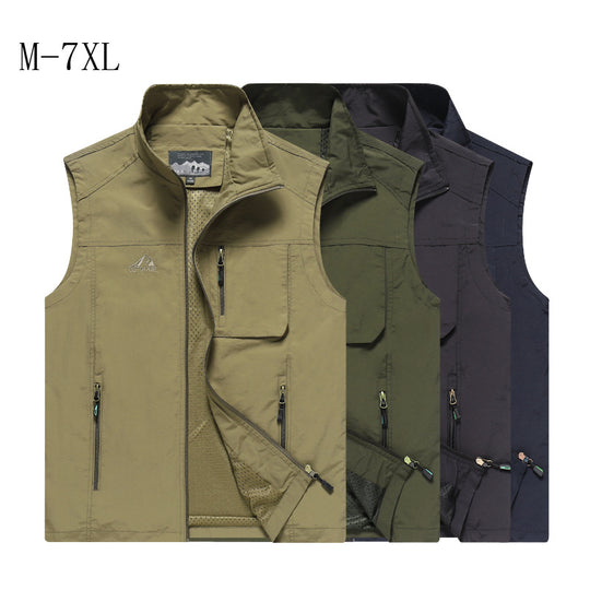 Herren Outdoor-Utility-Weste mit Mesh-Futter, wasserabweisender Nylonoberfläche und Multifunktionstaschen Shop Nory