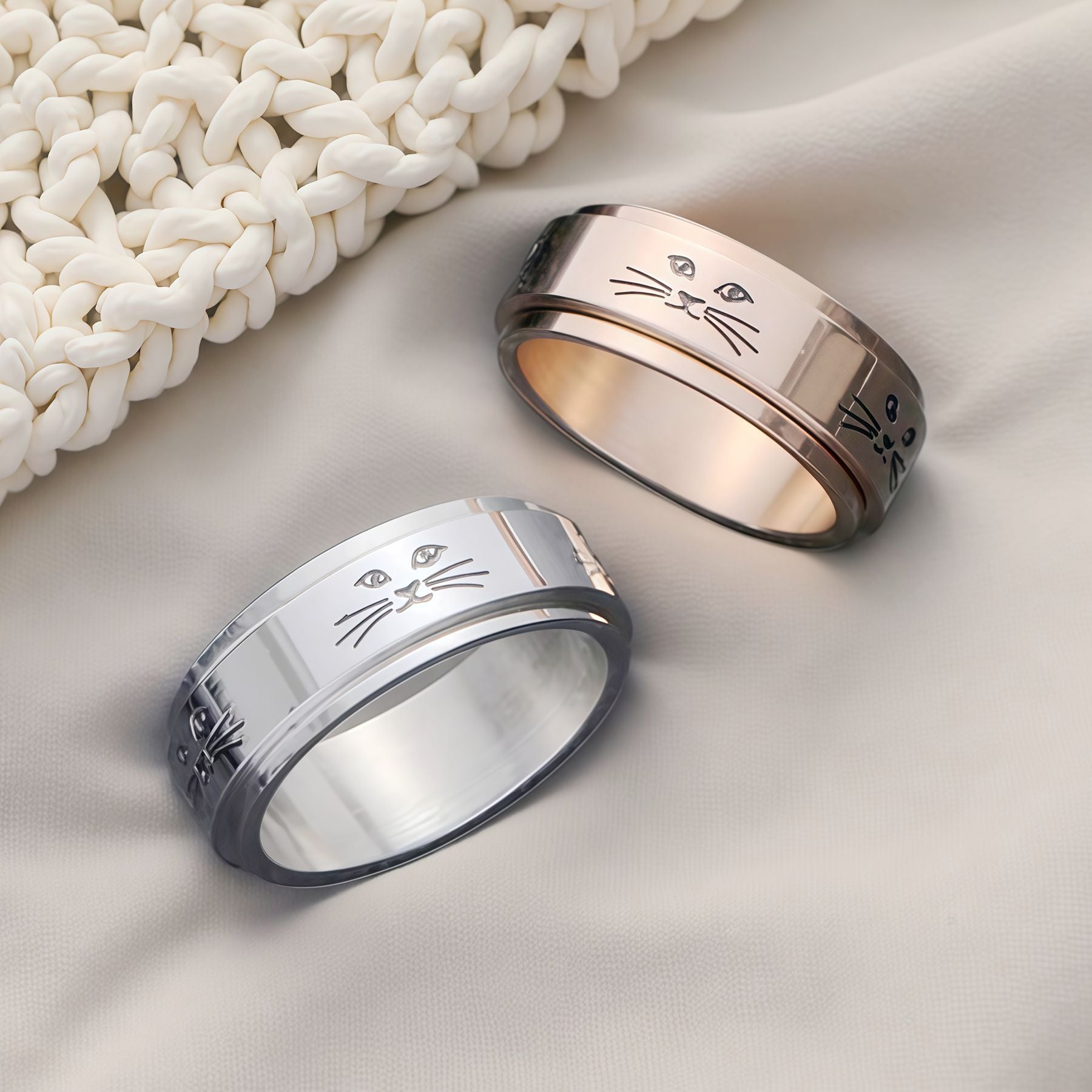 Herren Ring mit kunstvollem Katzenmotiv und hochwertiger Edelstahloberfläche Shop Nory