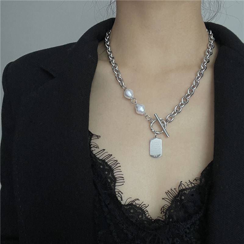 Damen Kette mit eleganten Perlen und exquisite Anhänger Shop Nory