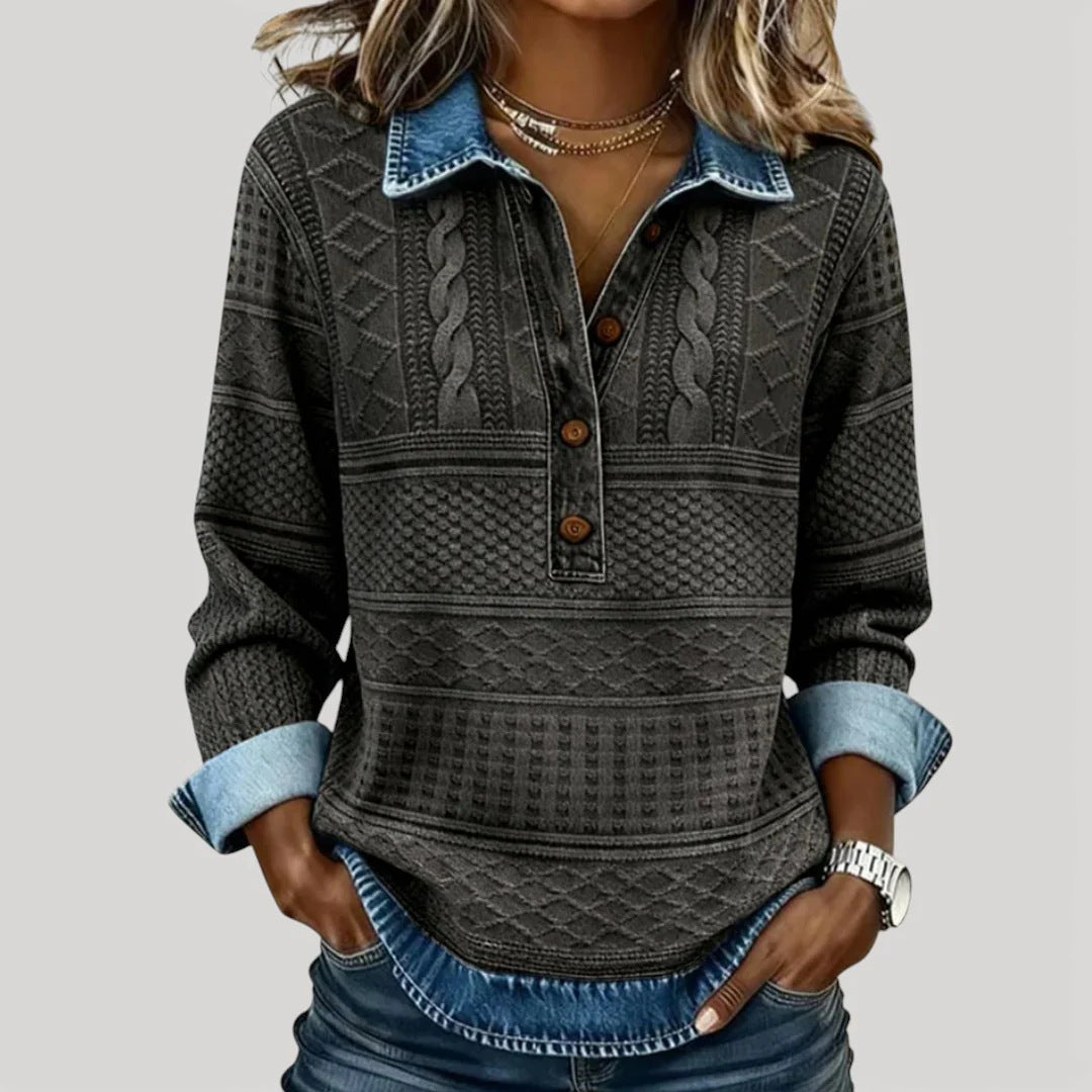 Damen Modische Pullover-Hemd
