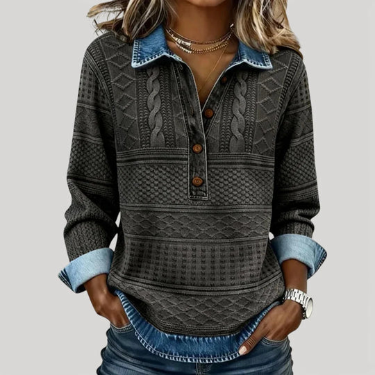 Damen Modische Pullover-Hemd