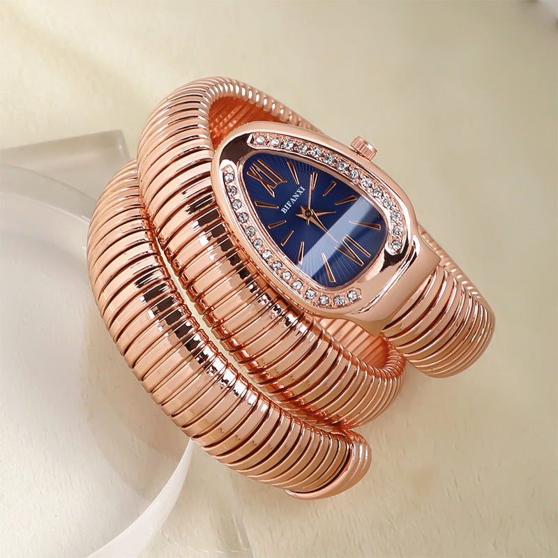 ShopNory | Schlangenuhr mit Quarzbewegung und Persönlichem Armband
