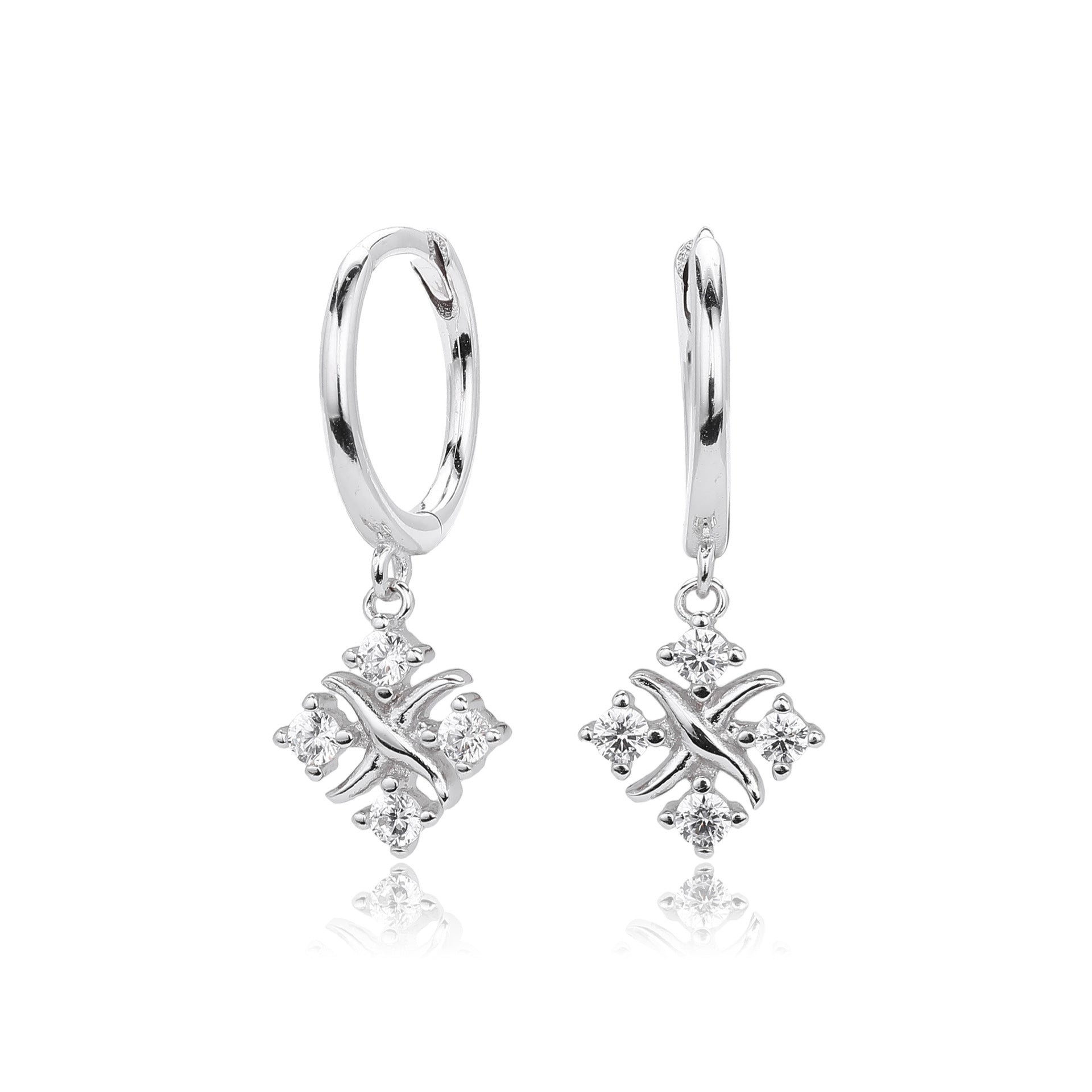 Damen Ohrhänger mit luxuriösem Zirkonanhänger aus hochwertigem 925 Sterlingsilber Shop Nory