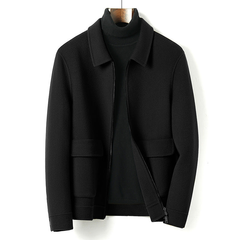 Herren Wollmix-Übergangsjacke mit Stehkragen, Reißverschluss und Pattentaschen Shop Nory