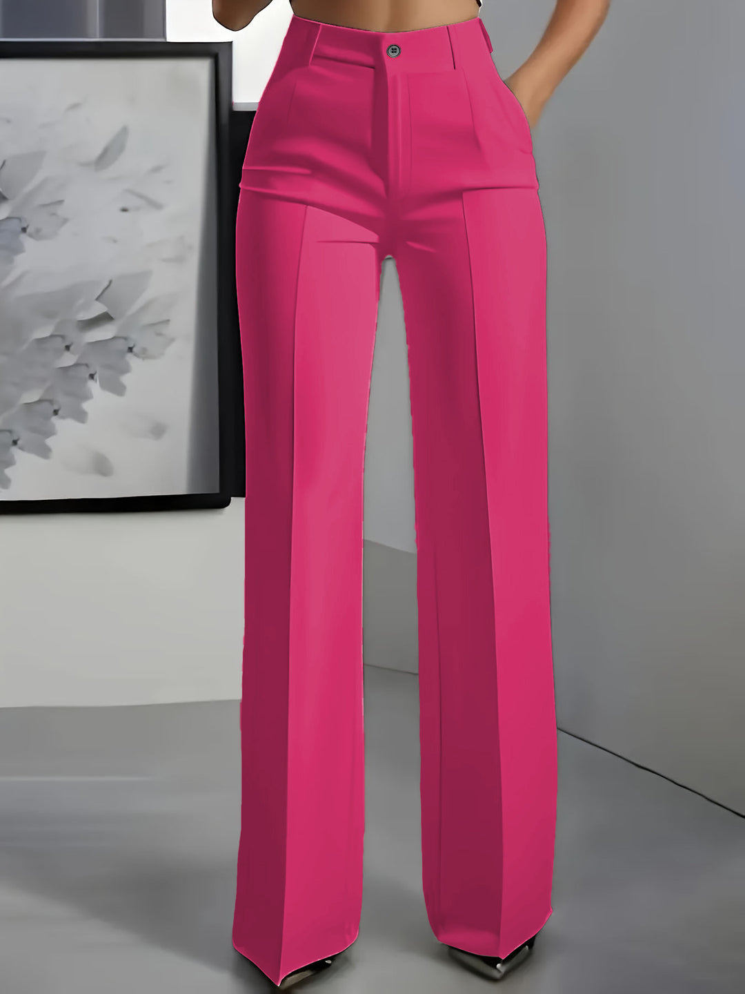 Damen Hochtaillierte Bundfalten‑Hose mit weitem Bein und Bügelfalte Shop Nory
