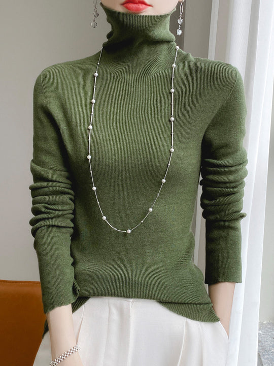 Damen Schmaler Rollkragen-Feinstrickpullover mit elastischer Rippenstruktur und minimalistischer Silhouette Shop Nory