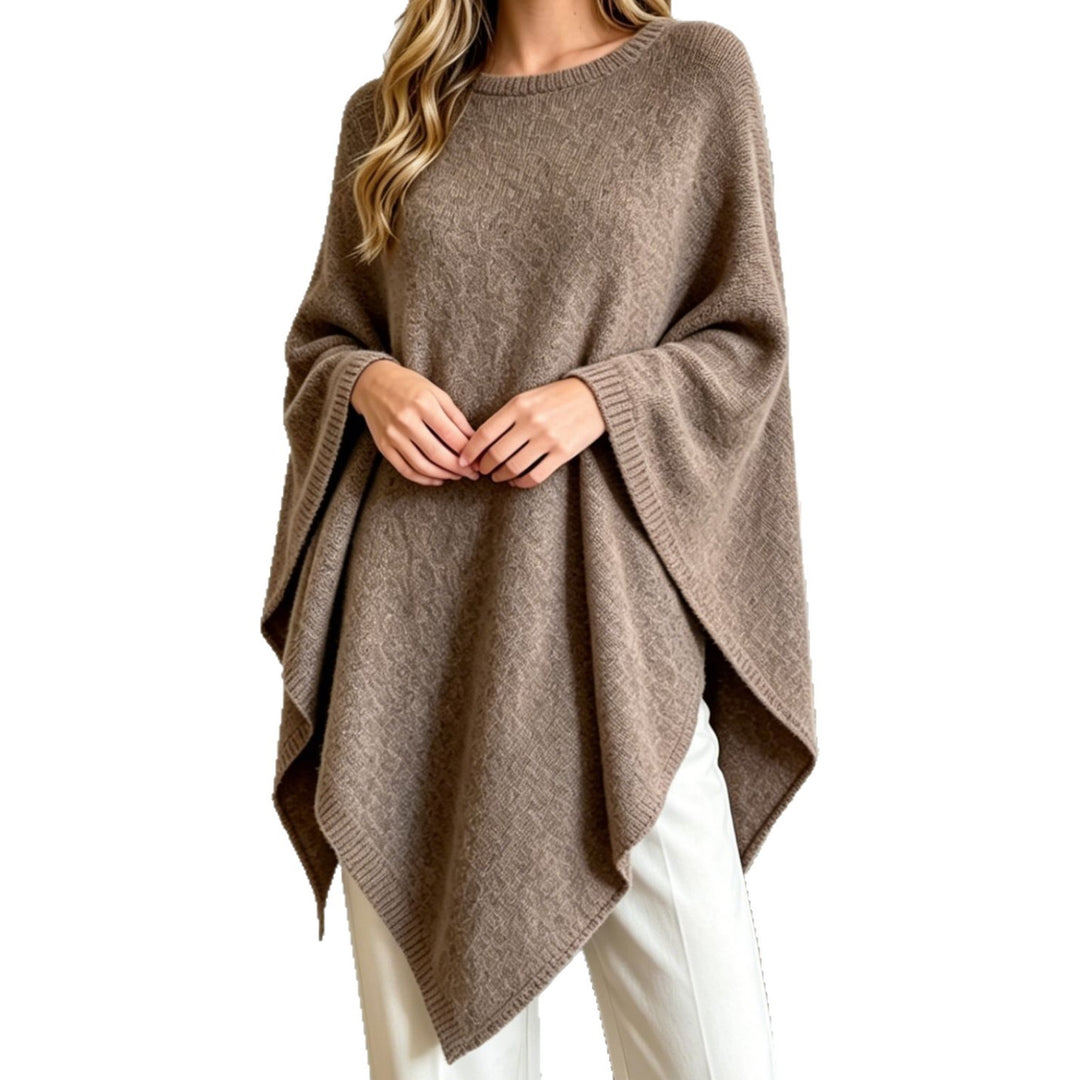 Damen Oversize Strickponcho mit weitem Rundhalsausschnitt Shop Nory