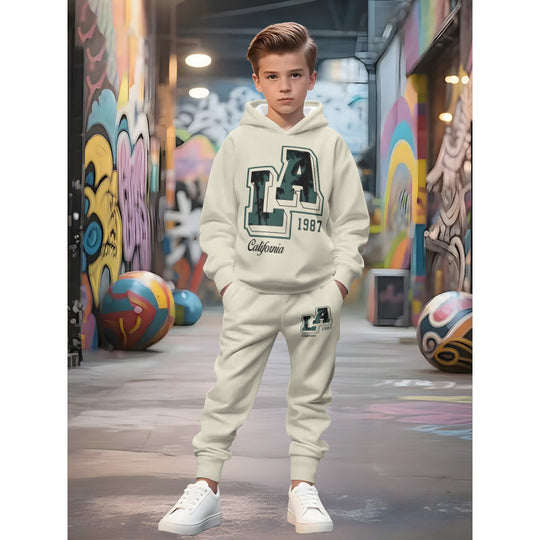 Unisex Kinder Jogginganzug mit Kapuzenpullover und detailreichem Auto-Print Shop Nory