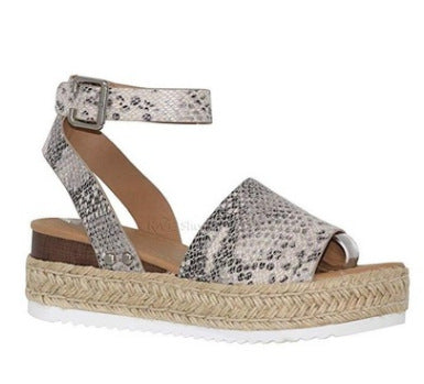 Damen Espadrille Sandalen mit verstellbarem Riemen