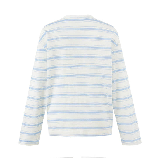 Damen Gestreiftes Langarm-Henleyshirt aus leichter Baumwollmischung Shop Nory