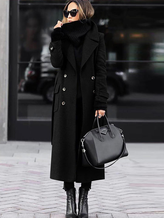 Damen Eleganter und zeitloser Wollmantel