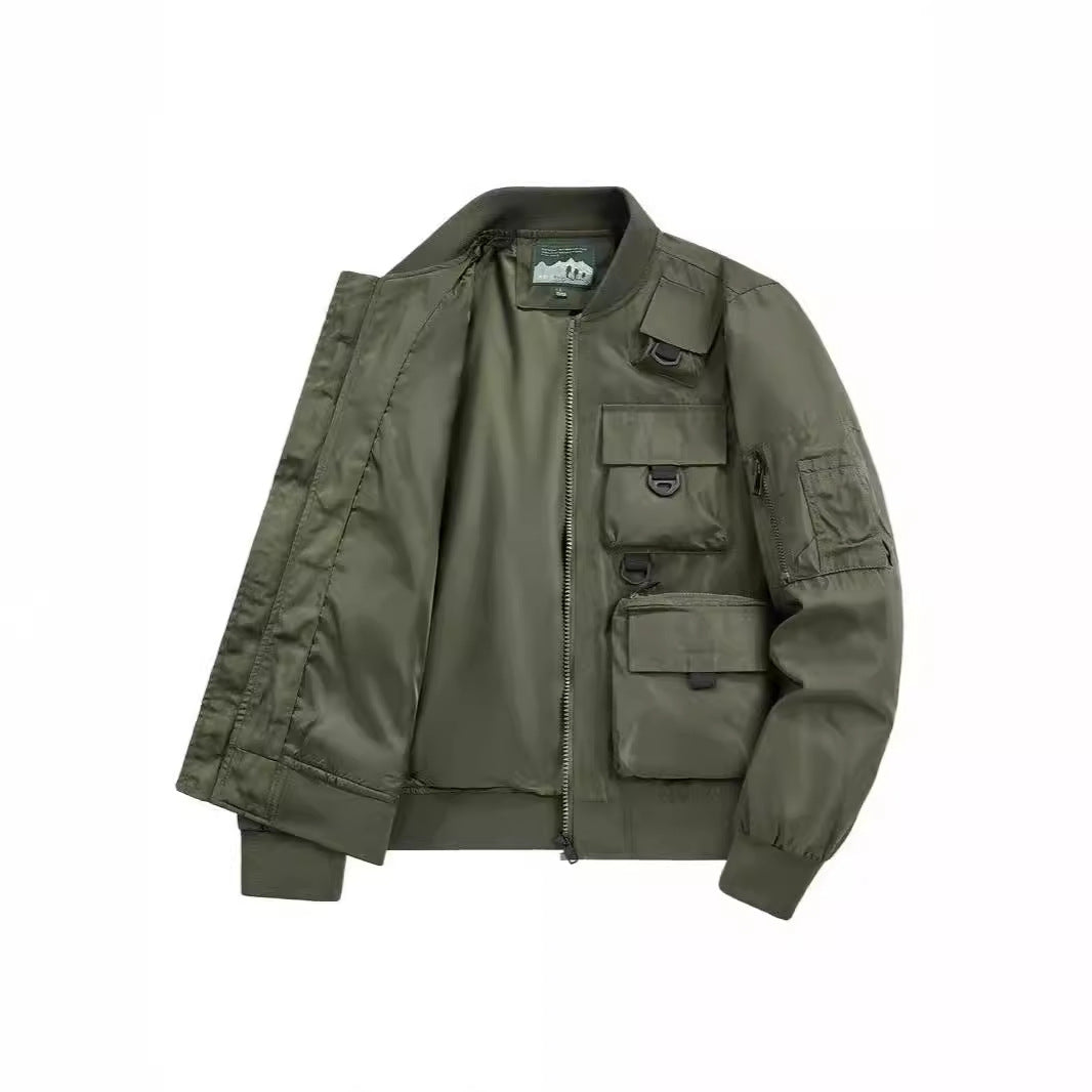Herren taktische Multi-Pocket Bomberjacke mit Utility-Taschen Shop Nory