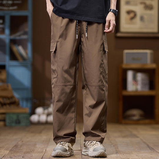 Herren Leichte Technical Cargo-Hose mit geradem Bein, Multifachtaschen und Kordelbund Shop Nory