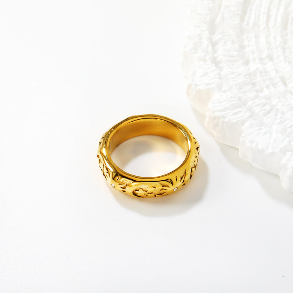 Damen Ring mit kunstvoller Musterung und funkelndem Zirkonia Shop Nory