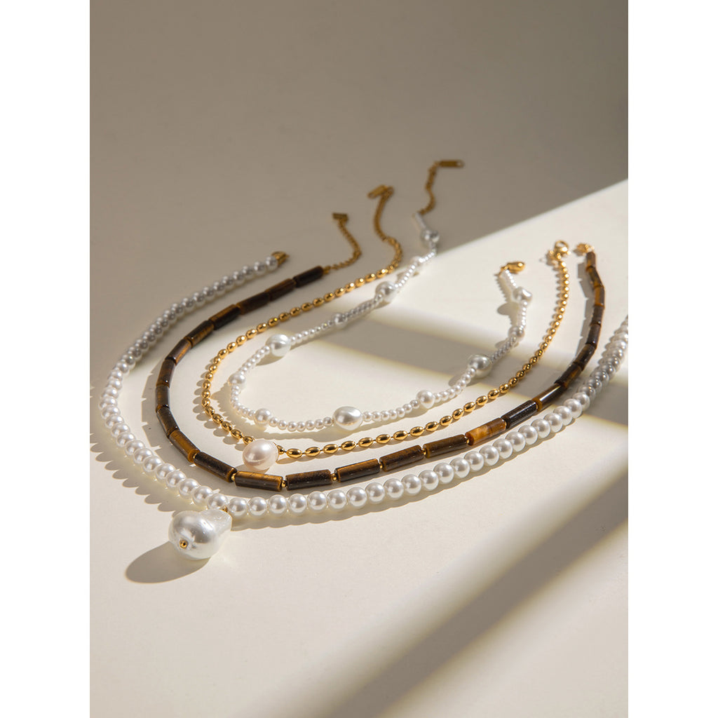 Damen Halskette mit elegantem Perlenanhänger und hypoallergenem Design Shop Nory