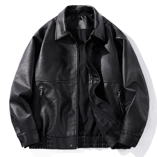 Herren Kunstlederjacke mit elastischem Bund Shop Nory