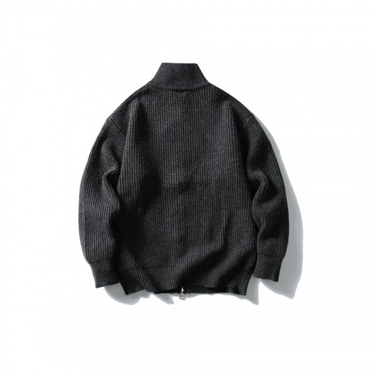 Unisex Gerippter Zipcardigan mit Stehkragen Shop Nory