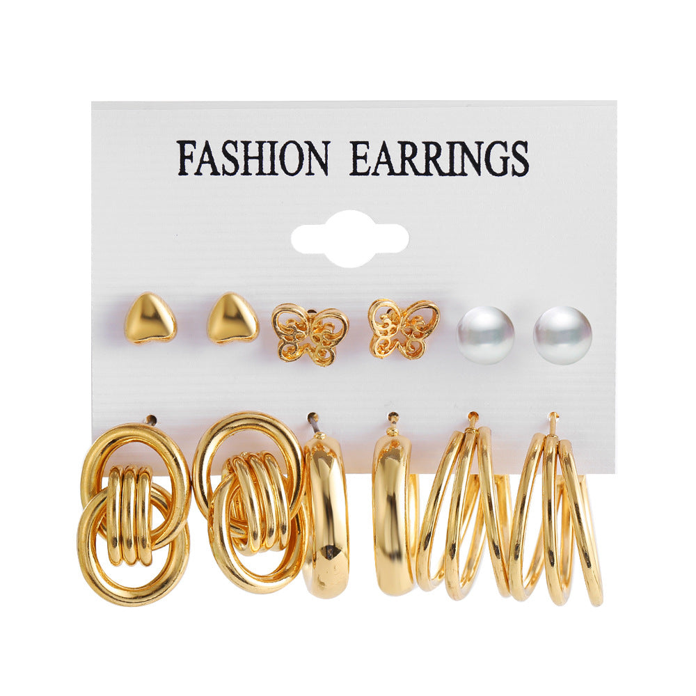 Damen Ohrstecker-Set mit charmanten Herz-, Schmetterlings- und modischen Designs Shop Nory