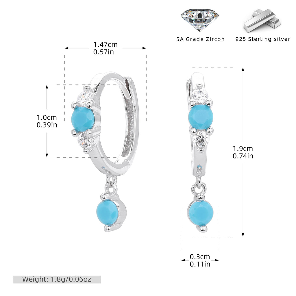 Damen Ohrhänger mit bunten Zirkonsteinen und hochwertigem 925 Sterling Silber Shop Nory