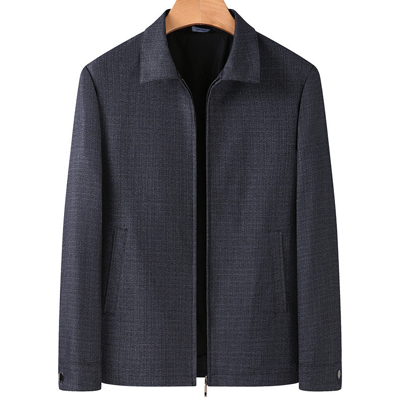 Herren Elegante Übergangsjacke im Blouson-Stil aus strukturierter Wollmischung mit verdecktem Reißverschluss Shop Nory