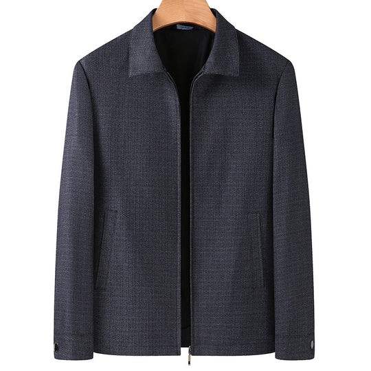 Herren Elegante Übergangsjacke im Blouson-Stil aus strukturierter Wollmischung mit verdecktem Reißverschluss Shop Nory