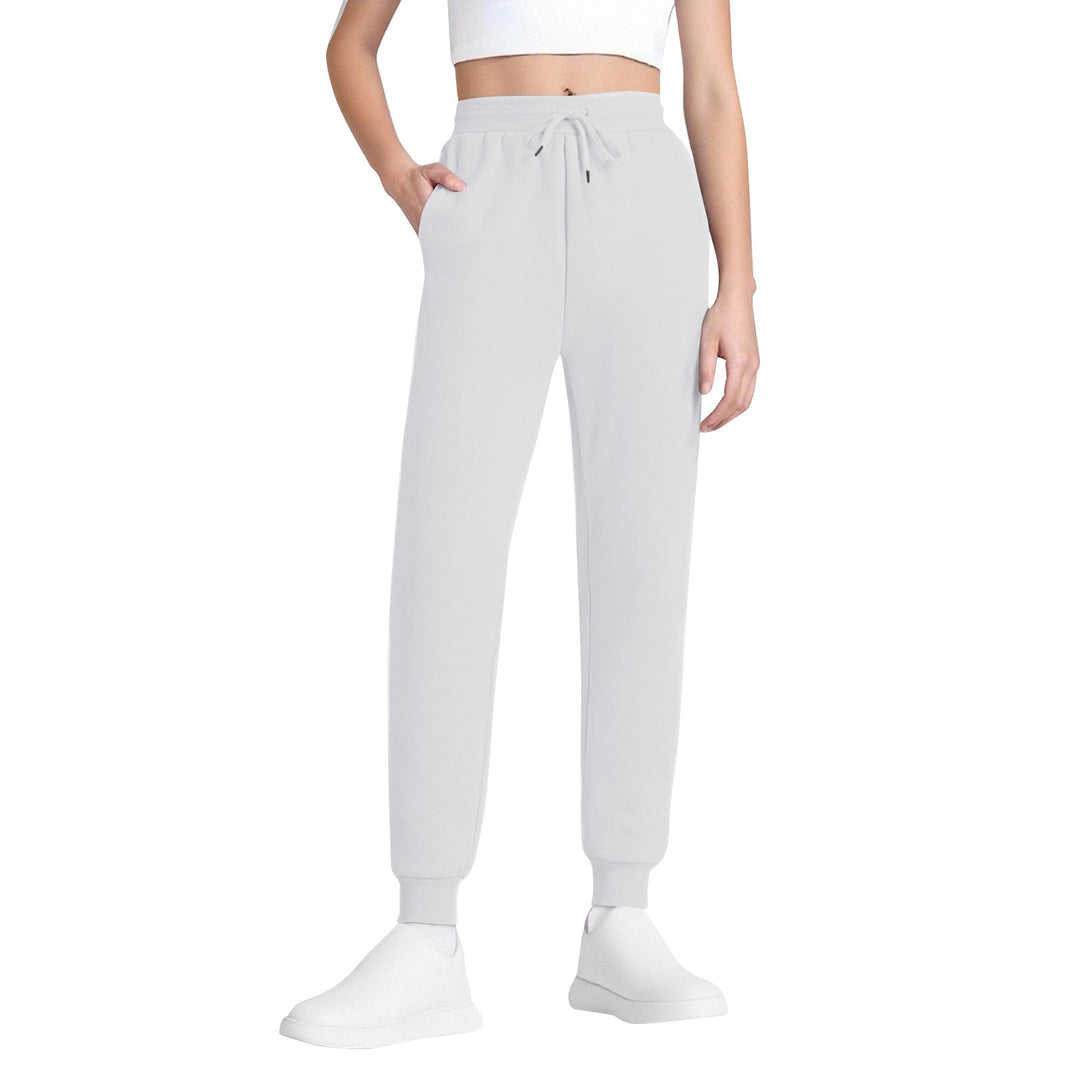 Damen nan schlanke hochgeschnittene Jogginghose mit Tunnelzug, Eingrifftaschen und Bündchen Shop Nory