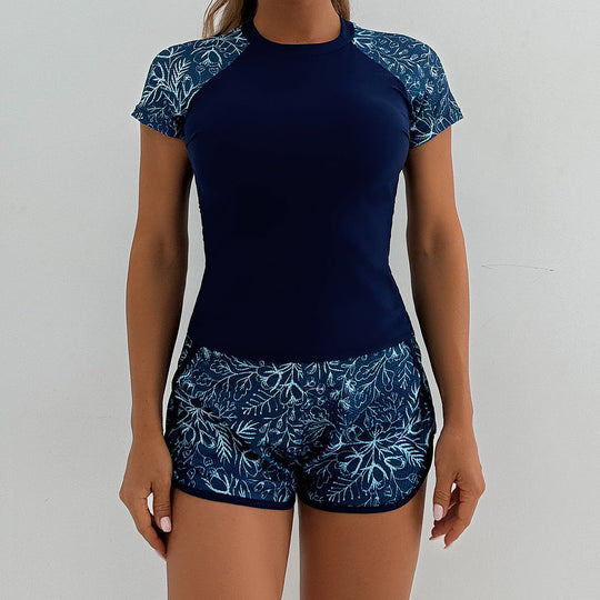 Damen Sportlicher Rashguard mit Shorts