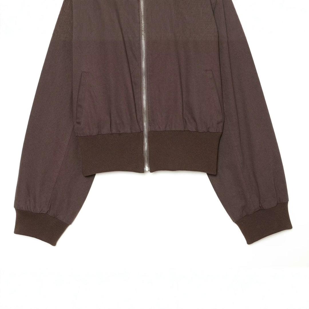 Damen Cropped Bomberjacke mit breitem Rippbündchen und durchgehendem Reißverschluss Shop Nory