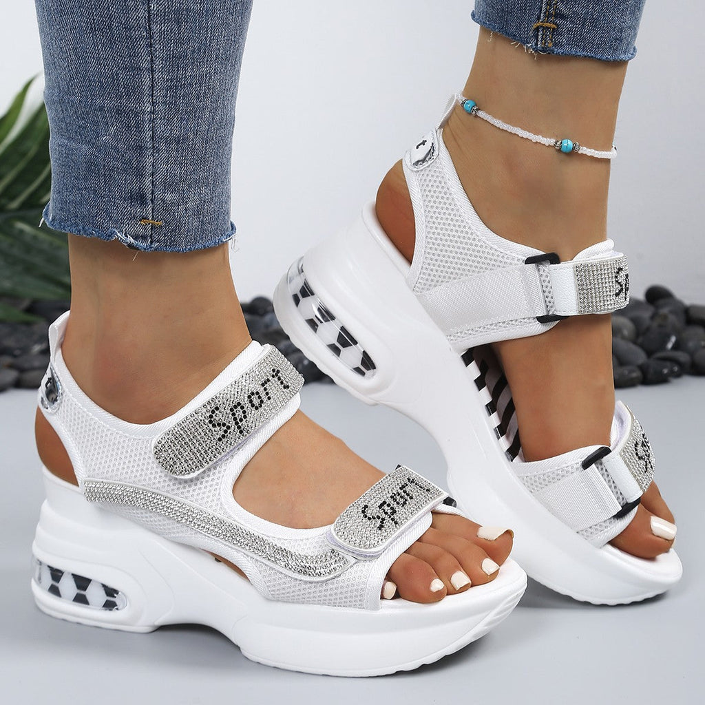 Damen Sportliche Sandalen mit funkelnden Applikationen und atmungsaktivem Obermaterial