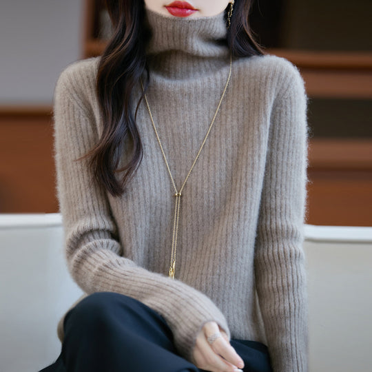 Damen Schlanker Feinstrick-Rollkragenpullover mit feiner Rippenstruktur und kaschmirähnlicher Haptik Shop Nory