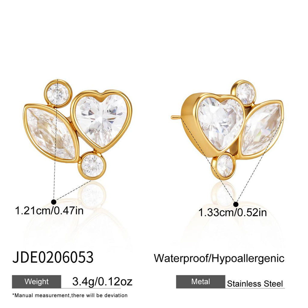 Damen Ohrhänger mit herzförmigem Kristallanhänger und eleganter Edelstahlverarbeitung Shop Nory