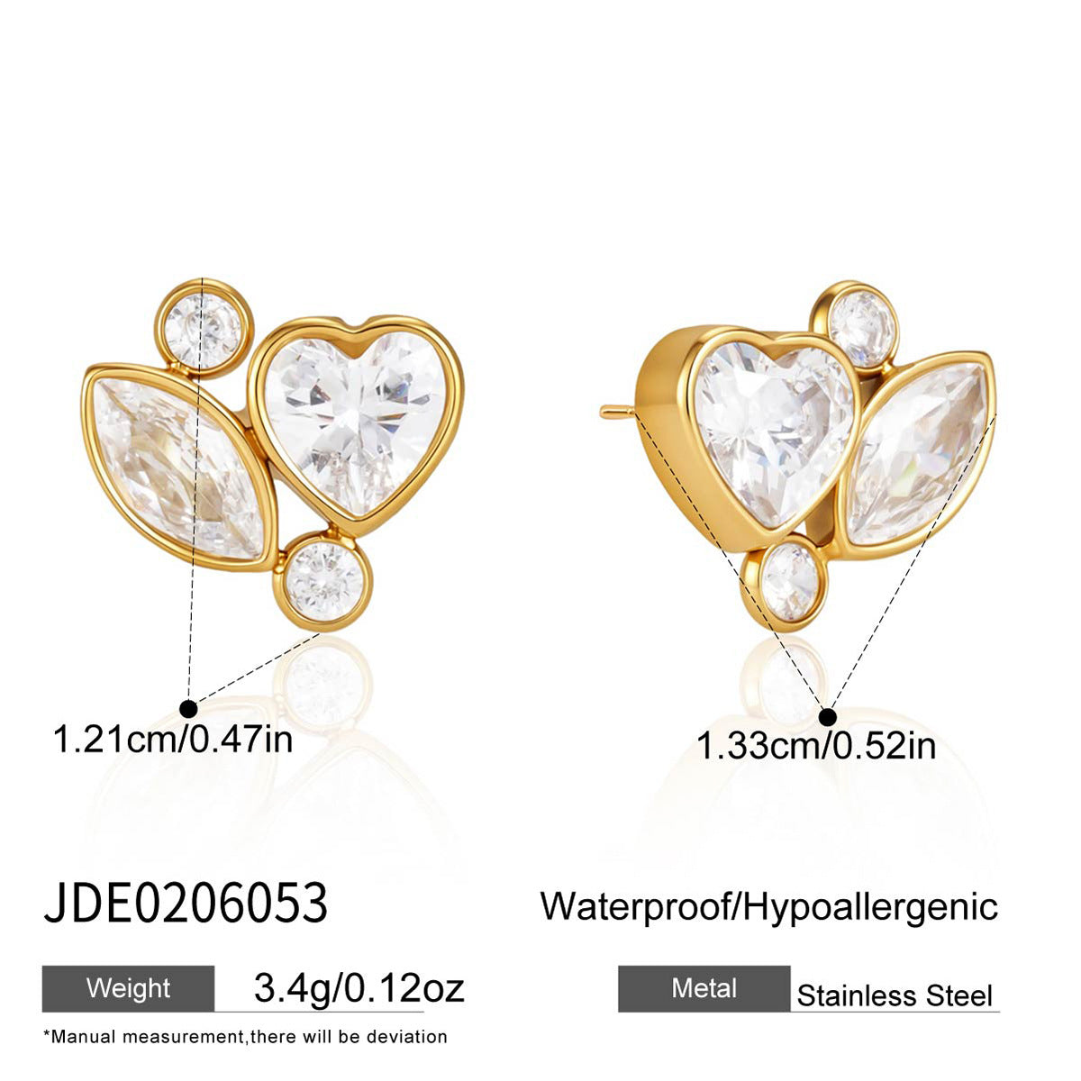 Damen Ohrhänger mit herzförmigem Kristallanhänger und eleganter Edelstahlverarbeitung Shop Nory