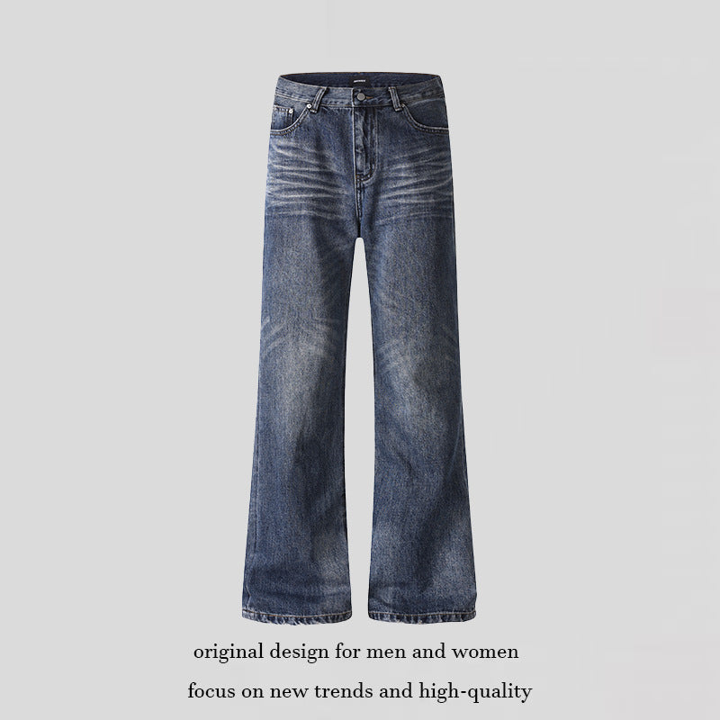 Damen weite Cropped-Jeans mit hoher Taille und Used-Effekt Shop Nory